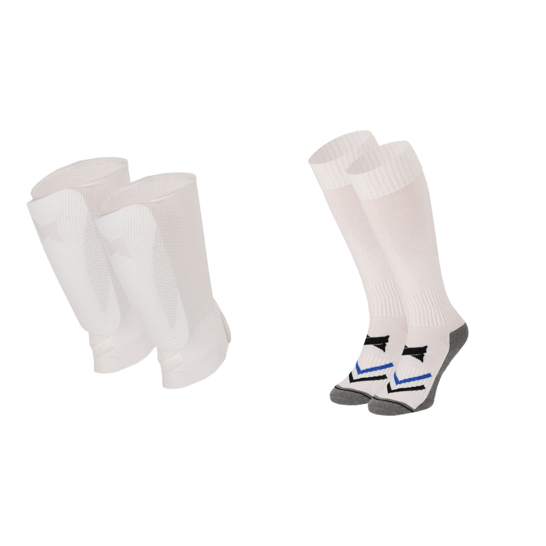 Xtreme - Fußball-Socken + Schienbeinschoner + Knöchelriemen - Schwarz