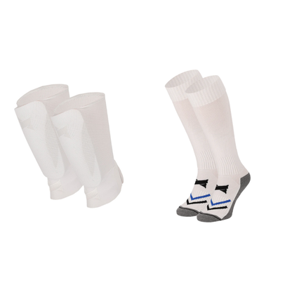 Xtreme - Fußball-Socken + Schienbeinschoner + Knöchelriemen - Schwarz