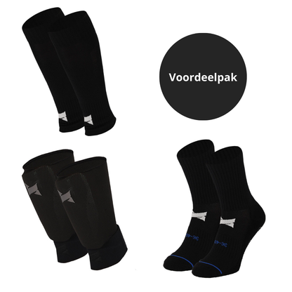 Xtreme - Grip-Socken + Socken ohne Fußbett + Schienbeinschoner + Knöchelriemen -