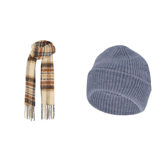 Scarf and hat ladies - Sand/Denim
