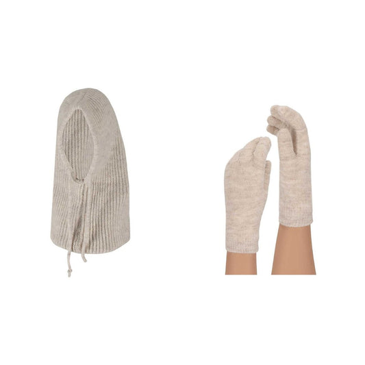 Balaclava + handschoenen dames - Gebreide hoody