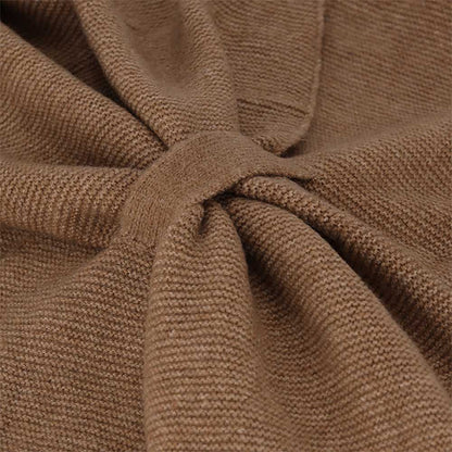 Gebreide poncho dames - Taupe