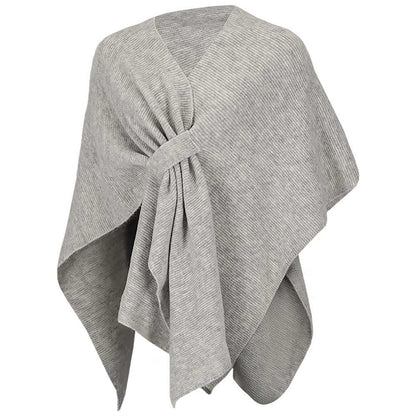 Gebreide poncho dames - Licht Grijs