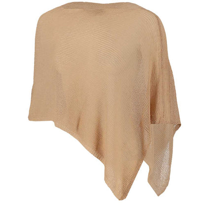 Gebreide zomerponcho - Dames - Zand