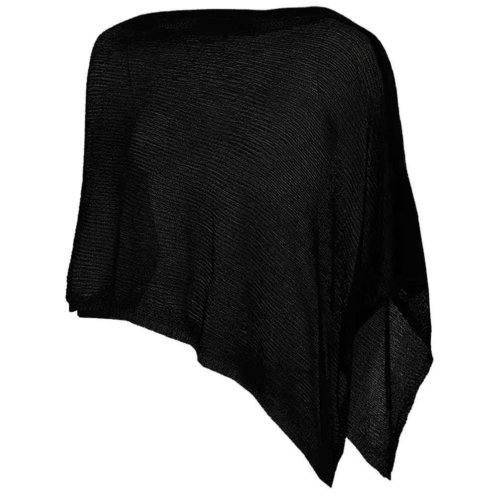 Gebreide zomerponcho - Dames - Zwart