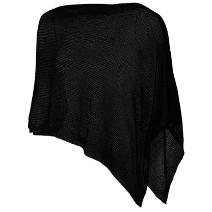 Gebreide zomerponcho - Dames - Zwart