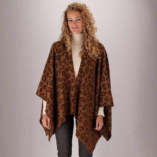 Geweven poncho - Dames - Multi zand