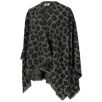Geweven poncho - Dames - Multi Grijs