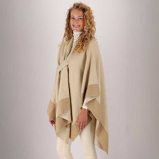 Geweven poncho - Dames - Whoolwhite