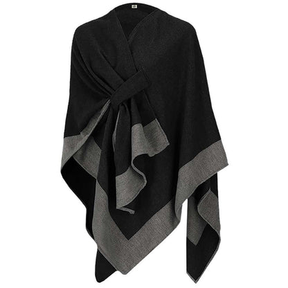 Geweven poncho - Dames - Zwart