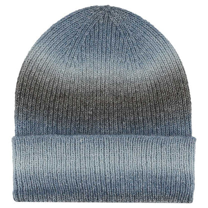 Women's Knitted Scarf and Hat Set - Multi Denim