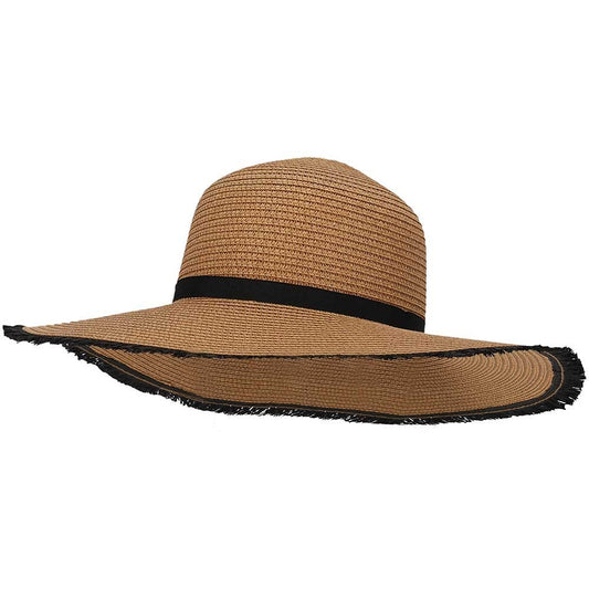 Zomerhoed Dames - Rieten strandhoed - Camel - One Size