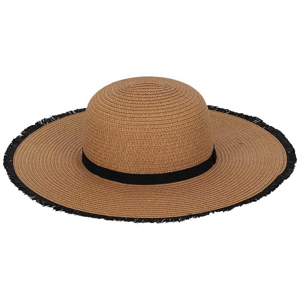 Zomerhoed Dames - Rieten strandhoed - Camel - One Size