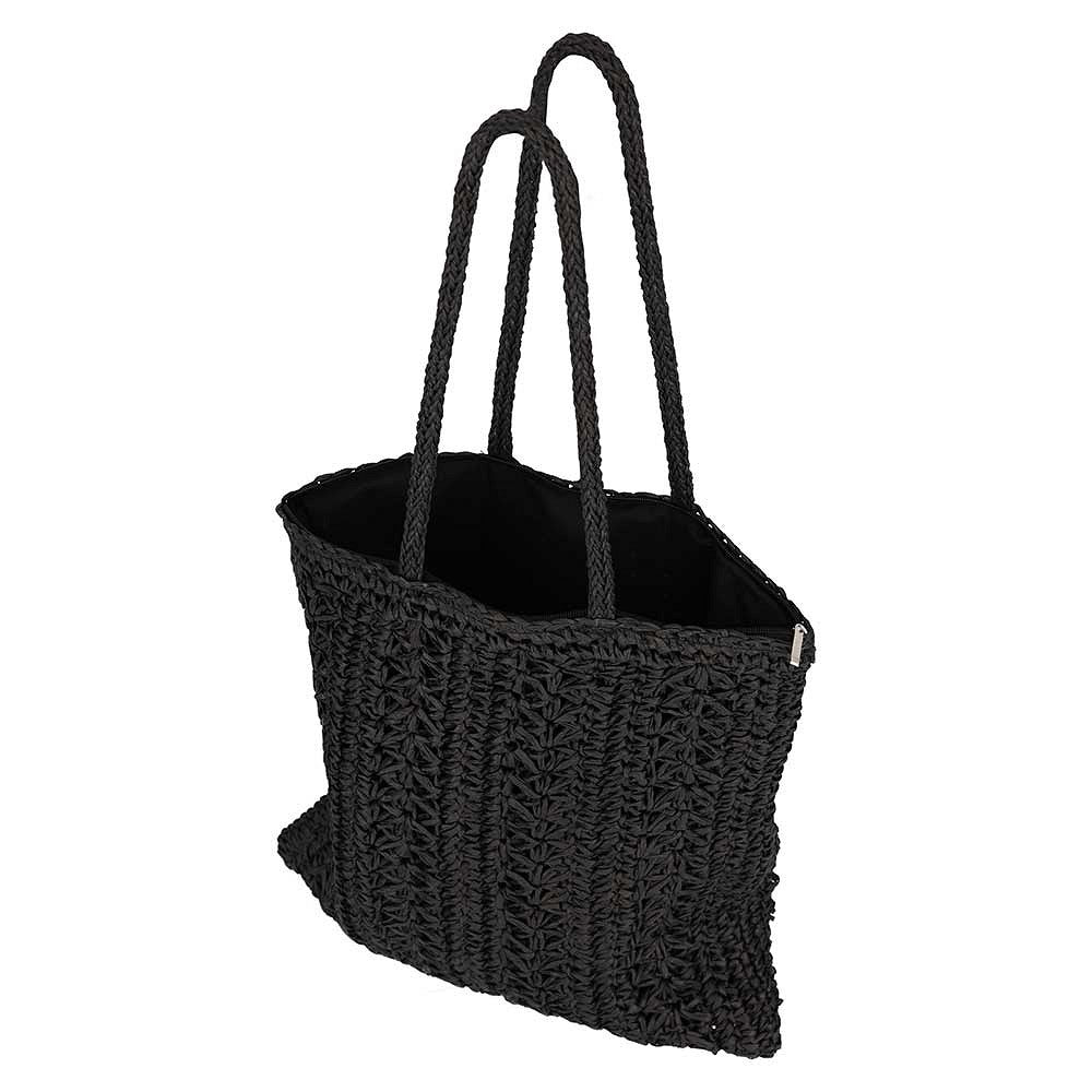 Strandtas Dames - Riet - Zwart - One Size