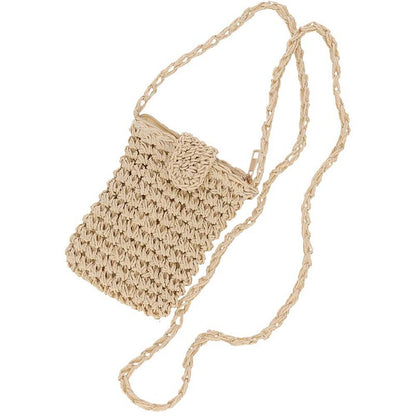 Sac Téléphone Femme - Paille Naturelle