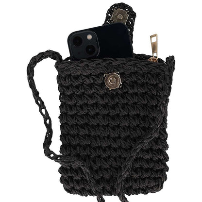 Sac Téléphone Femme - Paille Naturelle