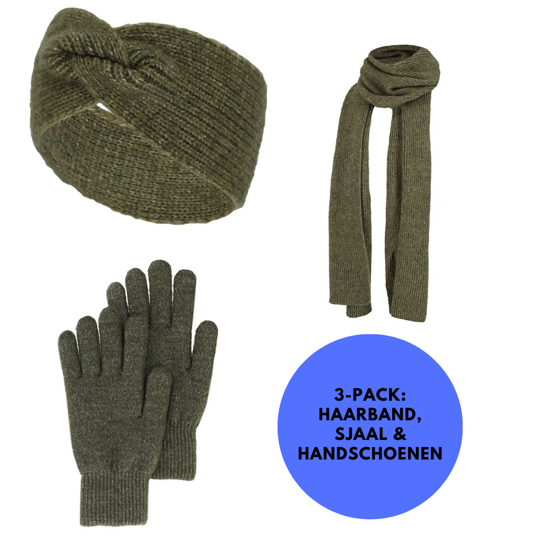 stirnband schal handschuhe Winter-Set Damen – Handschuhe/Stirnband/Schal – Einheitsgröße