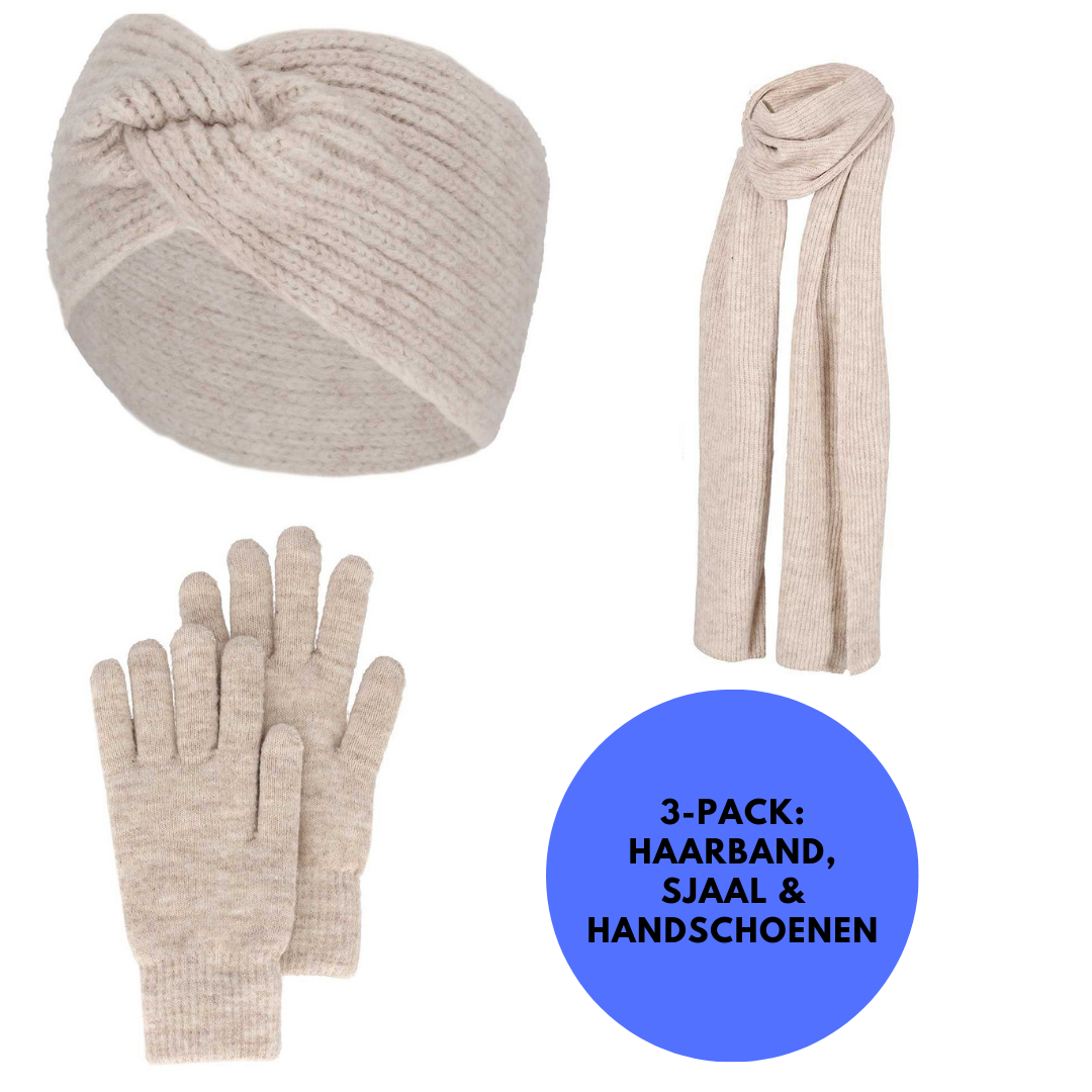 set stirnband schal handschuhe Winter-Set Damen – Handschuhe/Stirnband/Schal – Einheitsgröße