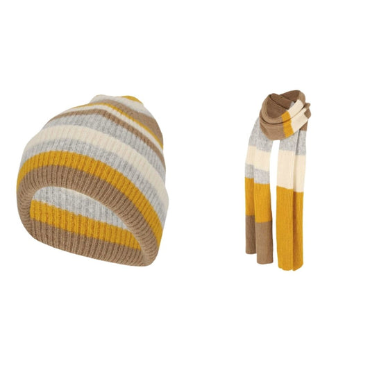 Muts & Sjaal dames - Fashion Set Stripes - One Size