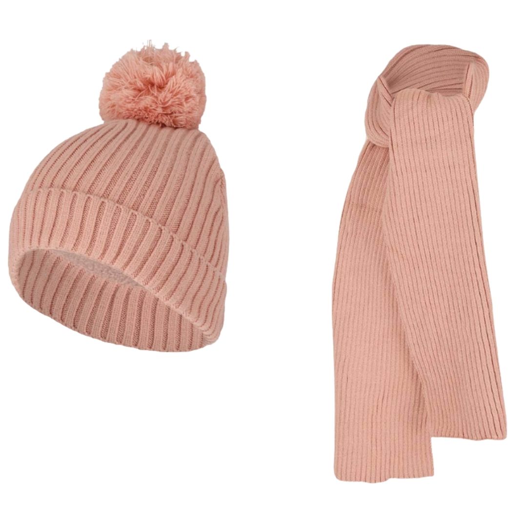 Sjaal + Muts meisjes - Ribbed - 2 t/m 8 jaar