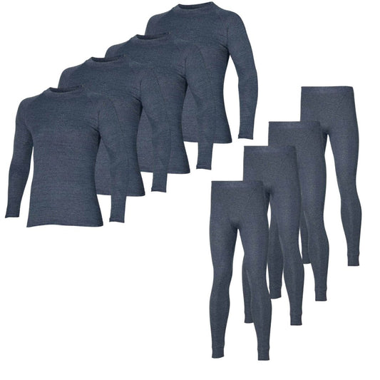 Thermo set heren - 4 x Shirt/Broek - Heren - Antraciet - 4-Pack