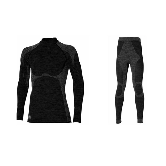 Thermo broek/shirt premium heren - Set - 4x Broek & Shirt - Zwart