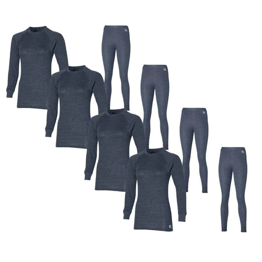 Thermo broek/shirt dames - Set - Antraciet - 4 x broek/shirt