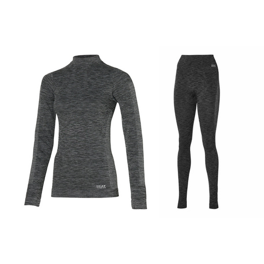 Premium thermo broek/shirt dames - Set - Zwart - 2 x broek/shirt