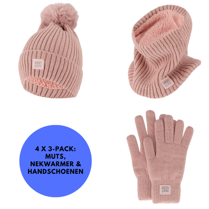 Thermoset dames - Handschoenen/Muts/Nekwarmer - Onesize - 4x Set