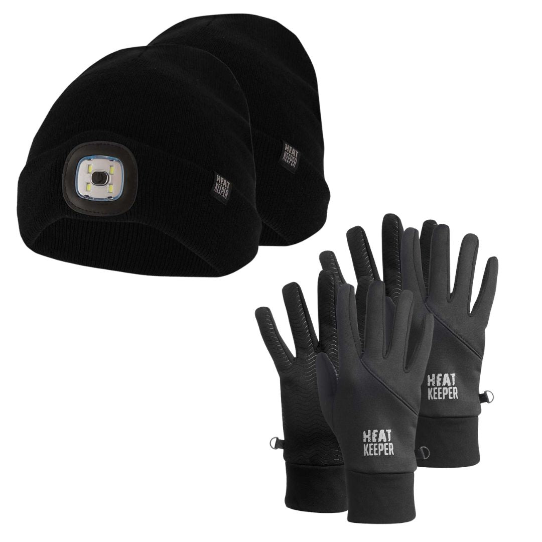 Thermo set heren - Muts + Led/Handschoenen