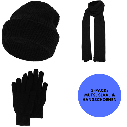 Winterset Dames - Handschoenen/Muts/Sjaal - One Size