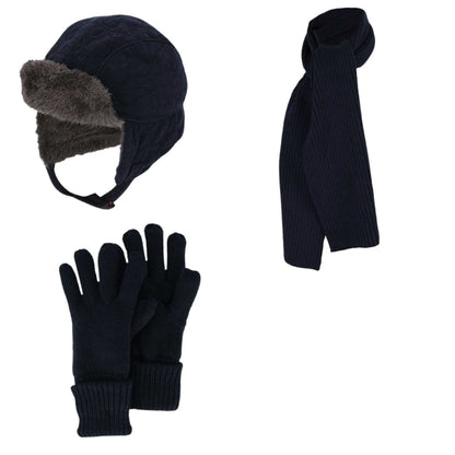 Pilotenmuts & Sjaal & Handschoenen - Ski/Winterset jongens - 4 t/m 8 jaar