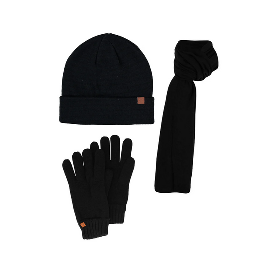 Ensemble hiver homme - Bonnet &amp; Écharpe &amp; Gants - Uni