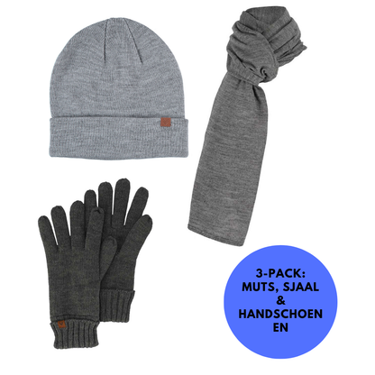 Winterset heren - Muts & Sjaal & Handschoenen - Effen