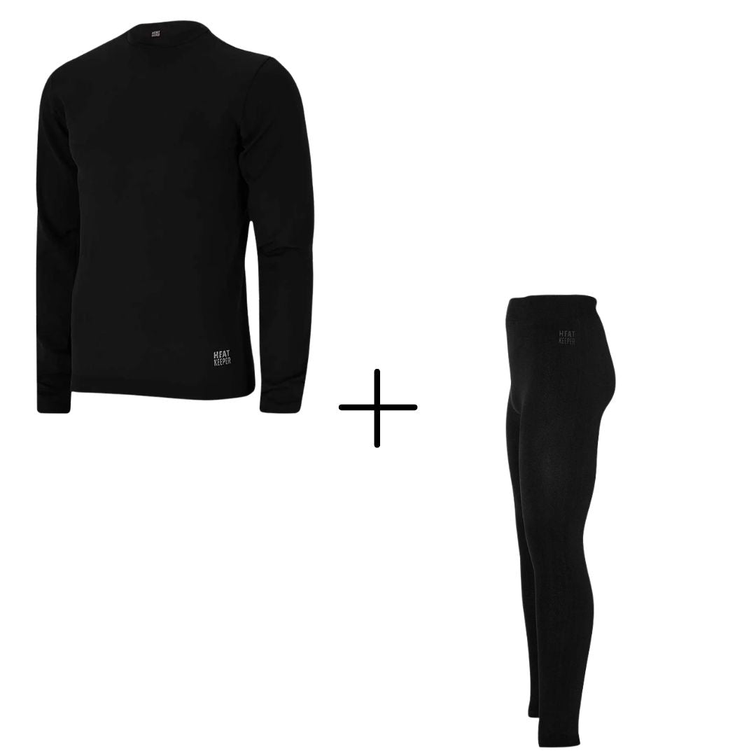 Thermoset Herren – Schwarz – Leggings und T-Shirt