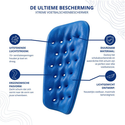 Xtreme - Grip-Socken + Füßlinge + Schienbeinschoner + Knöchelriemen - Kobaltblau