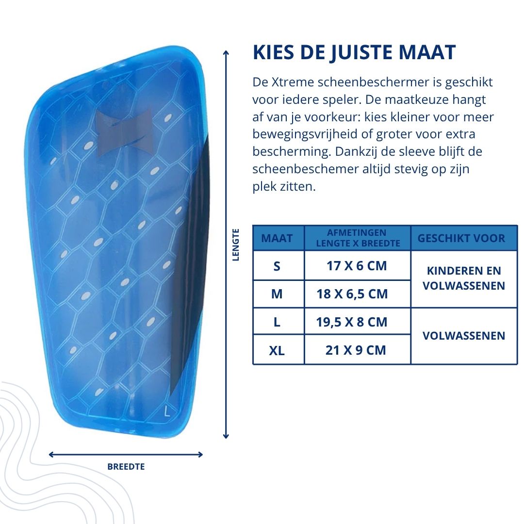 Xtreme - Grip-Socken + Schienbeinschoner + Knöchelriemen - Kobaltblau