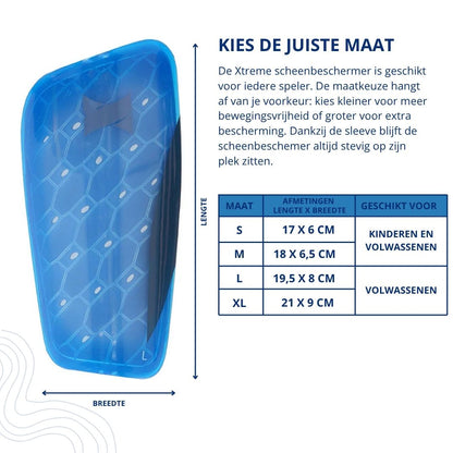 Xtreme – Fußballsocken + Schienbeinschoner + Knöchelriemen – Kobaltblau