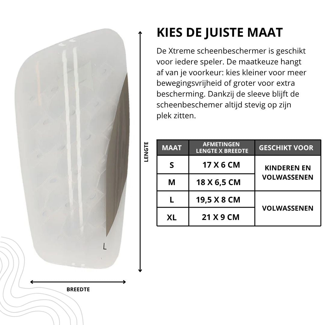 Xtreme - Fußball-Socken + Schienbeinschoner + Knöchelriemen - Schwarz