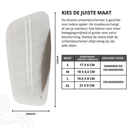 Xtreme - Fußball-Socken + Schienbeinschoner + Knöchelriemen - Schwarz