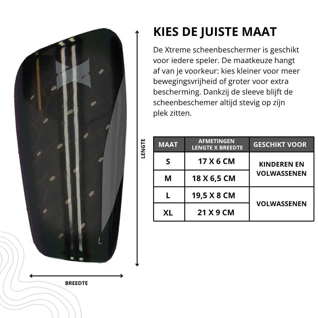 Xtreme - Scheenbeschermer met sok - Zwart
