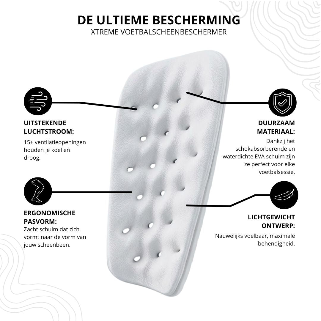 Xtreme - Grip-Socken + Füßlinge + Schienbeinschoner + Knöchelriemen - Weiß