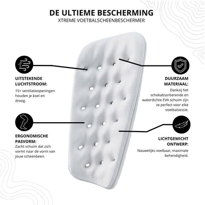 Xtreme - Grip-Socken + Füßlinge + Schienbeinschoner + Knöchelriemen - Weiß