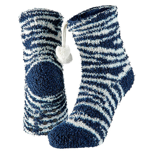 Chaussettes de maison pour filles - Imprimé animal avec pompons