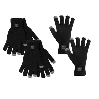 Thermo handschoenen dames met I-touch - Zwart - One Size - 4-Paar - Voordeel