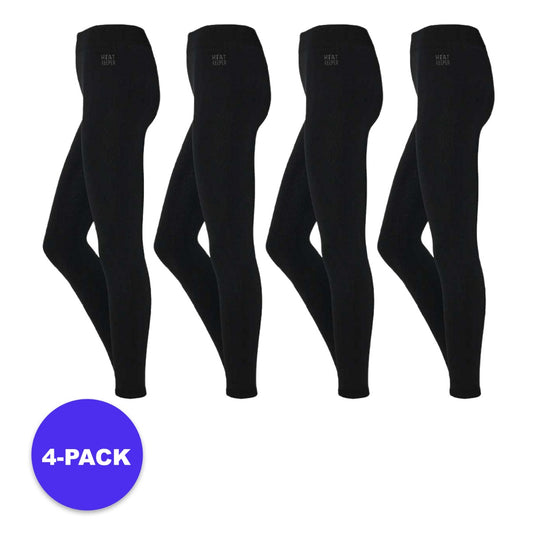 Leggings thermiques pour femmes - Noir - 4 pièces