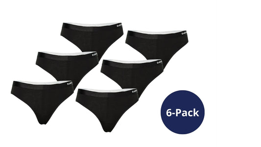 Bambus-Tanga Damen – Schwarz – 3er-Pack