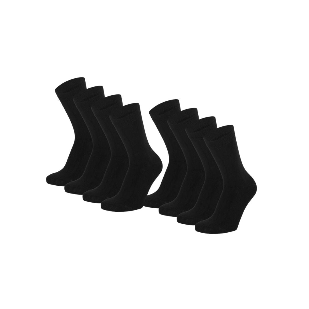 Bambus-Kindersocken Basic – Schwarz – 4er-Pack