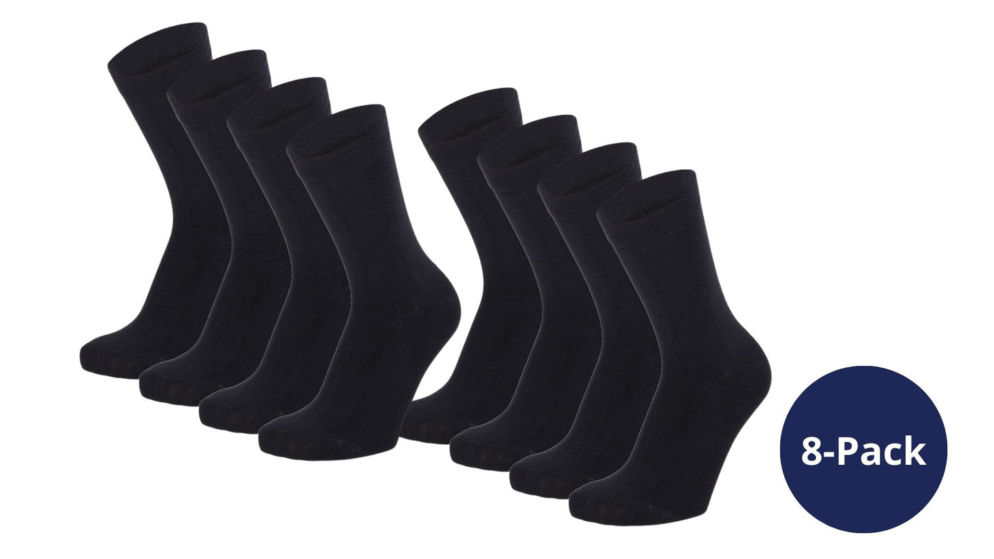 Bambus-Kindersocken Basic – Schwarz – 4er-Pack