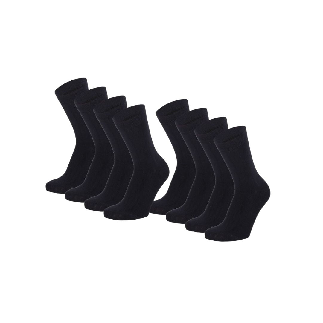 Bambus-Kindersocken Basic – Schwarz – 4er-Pack